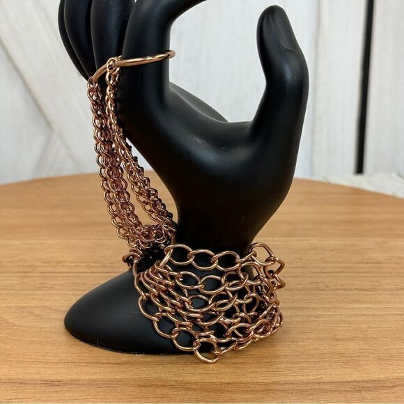 Para Hand Chain Bracelet Rings Rose Gold Color - Picture 5 of 12